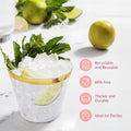 Gold And Silver Rim Transparent Plastic Party Cup