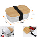 Portable 500ml Bamboo Lunch Box