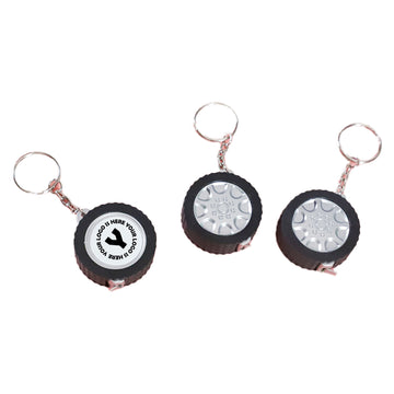 Tire Shape Measuring Tape Keychain