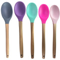 Kitchen Wooden Handle Silicone Spoon