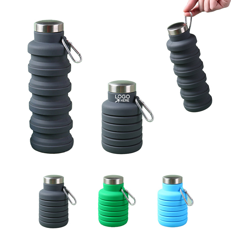 18 Oz Foldable Silicone Telescopic Water Bottle