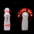 Personalized Light Up LED Mini Handheld Fan with White Handle