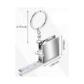 Zinc Alloy Square Steel Tape Measure Keychain