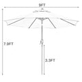 9ft Patio Umbrella Outdoor Table Umbrella 8 Sturdy Ribs