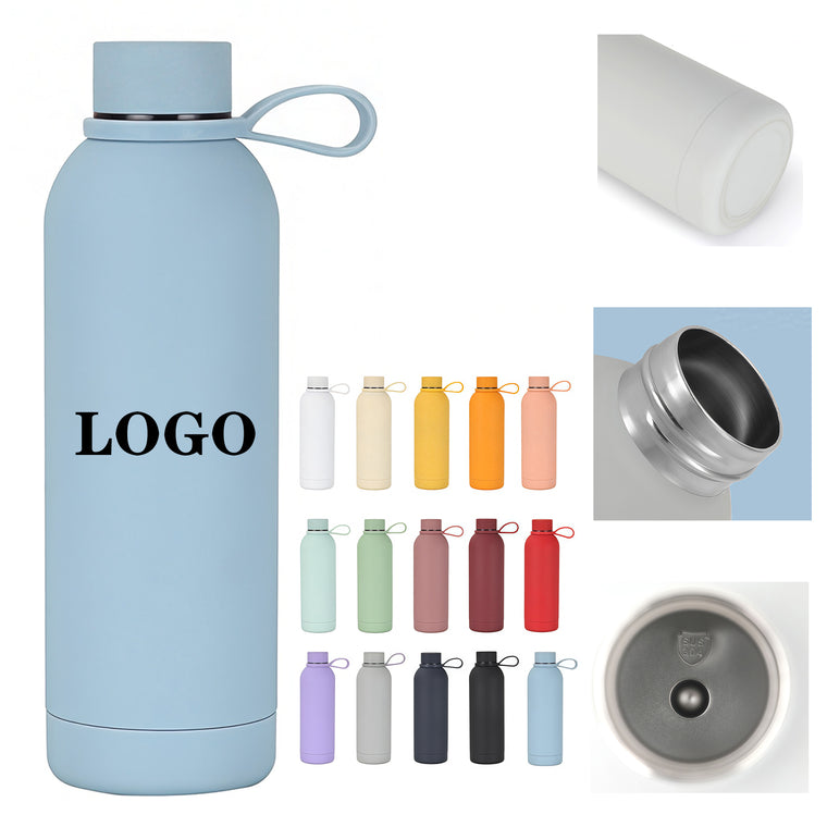 17Oz Stainless Steel Rubber Coated Double Wall Water Bottle
