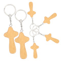 Wood Cross Key Ring
