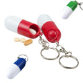 Capsule Shaped Pill Box With Key Ring