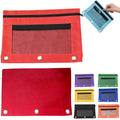 Zippered Double Pocket 3 Ring Binder Pencil Pouch