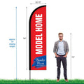 8' Double Sided Portable Half Drop Banner w/ Hardware Set