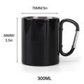 10oz Double-Walled Stainless Steel Carabiner Water Bottle