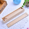 12- Piece Colored Pencil Set In Wooden Ruler Box