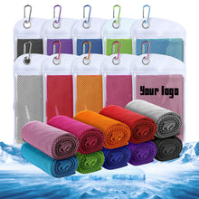 Microfiber Ice Towel With Carrying Pouch And Carabiner Clip