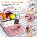 Large Pink Clear Lunch Bag