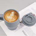 Silicone Foldable Portable Coffee Cup with Straw