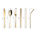 Portable Stainless Steel Reusable Cutlery Set with Case