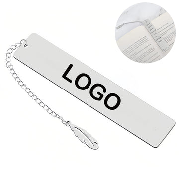 Metal Bookmark with Leaf Pendant