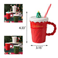Creative Christmas Covered Straw Ceramic Mug