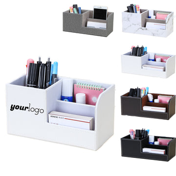 Office Leather Storage Pen Holder