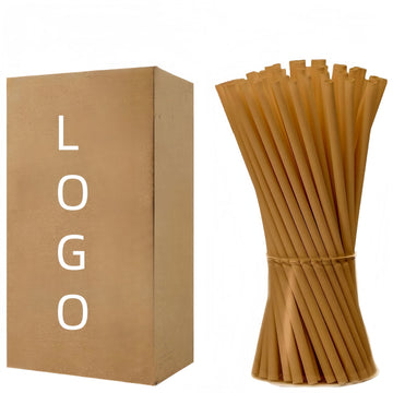 100 Pieces 8-inch Eco-friendly Sugarcane Material Straws