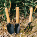 3 Piece Gardening Tool Set Shovel Rake Spade Wooden Handle