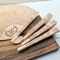 8 Inch Wooden Carved Handheld Folding Fan