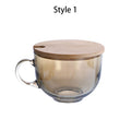 Overnight Oats Container Breakfast Glass Cup With Wooden Lid