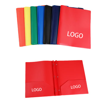 Basics Plastic 3 Hole Punch Folders With 2 Pockets