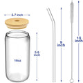 16 Oz Glass Cups With Lids And Straws