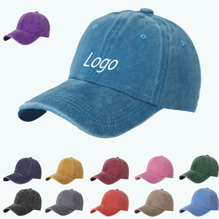 6 Panel Washed Cotton Twill Baseball Caps