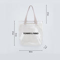 Pvc & Canvas Double Layer Detachable Tote Bag