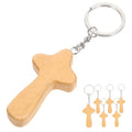 Wood Cross Key Ring