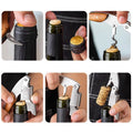 Professional Wine Corkscrew Opener Foil Cutter Leather Case