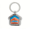 Rotatable Zinc Alloy House Keychain