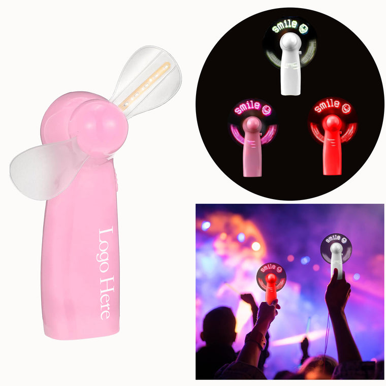 Smile Face LED Glow Light up Message Fan