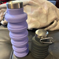 17Oz Collapsible Silicone Water Bottle With Carabiner