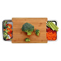 Bamboo Cutting Board with 2 Sliding Trays