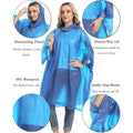 Adults Reusable With Drawstring Hood Eva Rain Coat Ponchos