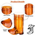 Mini Cowboy Boot Shot Glasses 1 Oz Plastic set  of 2