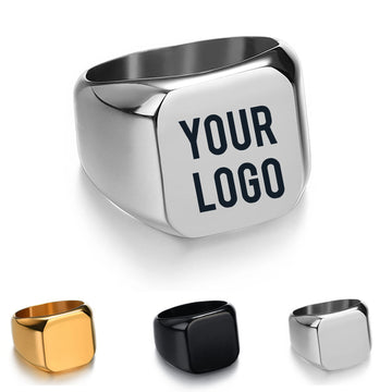 Stainless Steel Square Signet Ring