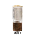 Artistic Glass Vase Flower Vase With Wooden Base