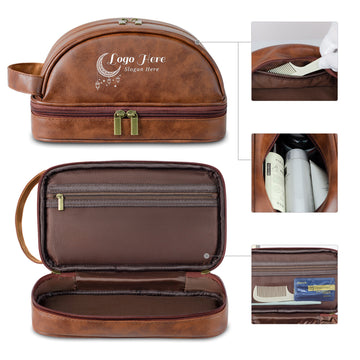 Leather Retro Waterproof Travel Toiletry Bag