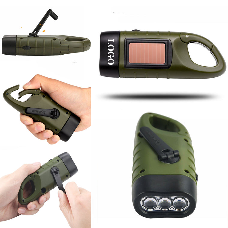 Emergency Hand Crank Flashlight With Solar Power