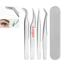 Home Portable Stainless Steel Eyelash Tweezer Clip Set Of 5