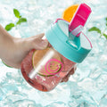 Portable Handheld Glasses With Lid And Straw