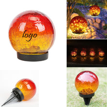 Garden Solar Gradient Red Crack Glass Light