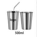 16 Ounce Stainless Steel Wine Glass With Lid And Straw