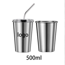 16 Ounce Stainless Steel Wine Glass With Lid And Straw