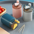 Creative Press-to-Dispense Toothpick Holder – Wheat Plastic