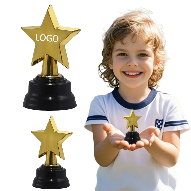 Mini Gold Plastic Star Shaped Trophy Award For Kids Teacher