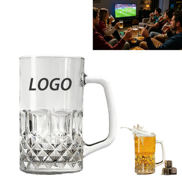 Diamond Cut Glass Beer Mug（17OZ）